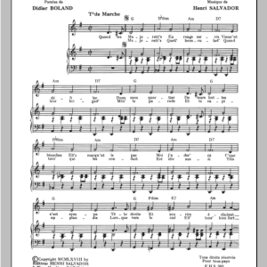 Henri Salvador Majorettes Musik Noten - Piano & Vocal - 115307-0