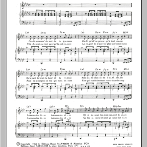 Henri Salvador Mal De Leurs Vingt Ans Musik Noten - Piano & Vocal - 115161-0