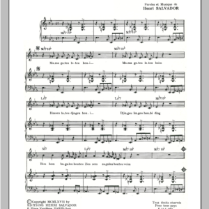Henri Salvador Mama Goteu Loteu Houi Musik Noten - Piano & Vocal - 115351-0
