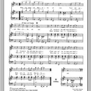 Henri Salvador Marjorie Musik Noten - Piano & Vocal - 115353-0