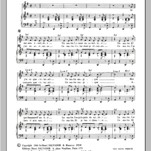 Henri Salvador Matin Magique Musik Noten - Piano & Vocal - 115568-0