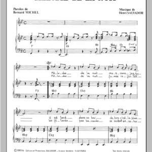 Henri Salvador Melodie De La Nuit Musik Noten - Piano & Vocal - 115355-0