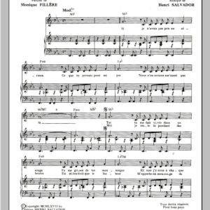 Henri Salvador Mensonge Musik Noten - Piano & Vocal - 115569-0
