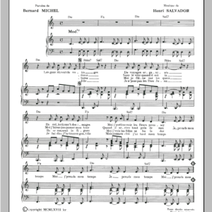 Henri Salvador Moi J Prends Mon Temps Musik Noten - Piano & Vocal - 115356-0