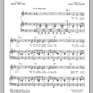 Henri Salvador Mon Chien A Moi Musik Noten - Piano & Vocal - 115359-0