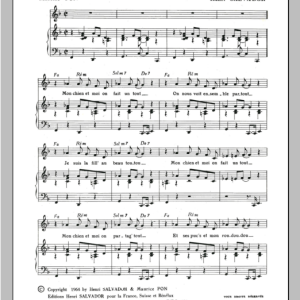 Henri Salvador Mon Chien Et Moi Musik Noten - Piano & Vocal - 115360-0
