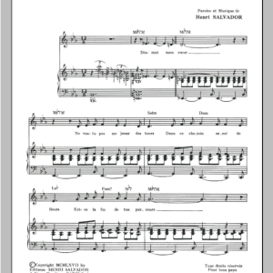 Henri Salvador Mon Coeur Musik Noten - Piano & Vocal - 115361-0