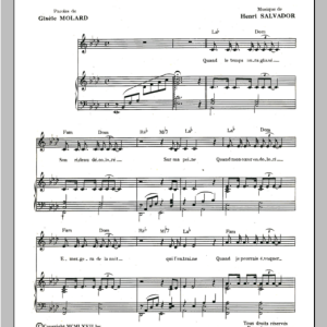 Henri Salvador Mont Des Oliviers Musik Noten - Piano & Vocal - 115178-0