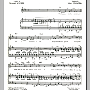 Henri Salvador Notre Derniere Danse Musik Noten - Piano & Vocal - 115369-0