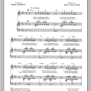 Henri Salvador Nous N'irons Plus Au Bois Musik Noten - Piano & Vocal - 115370-0