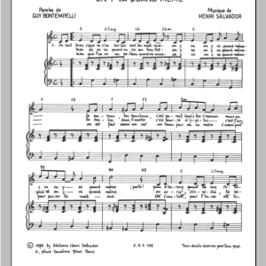 Henri Salvador On Y Va Quand Meme Musik Noten - Piano & Vocal - 115374-0
