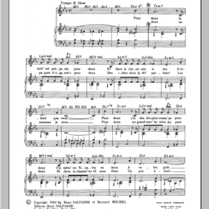 Henri Salvador Pour Deux Musik Noten - Piano & Vocal - 115406-0