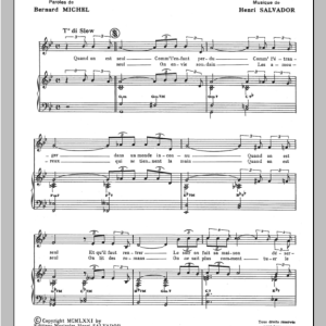 Henri Salvador Quand On Est Seul Musik Noten - Piano & Vocal - 115410-0