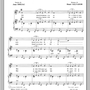 Henri Salvador Quand Un Bateau S'en Va Musik Noten - Piano & Vocal - 115498-0
