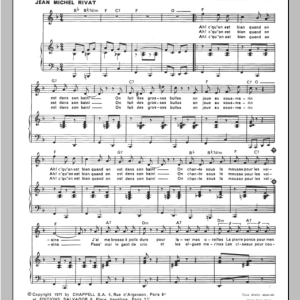 Henri Salvador Qu'est Ce Qu'on Est Bien Dans Son Bain Musik Noten - Piano & Vocal - 115499-0