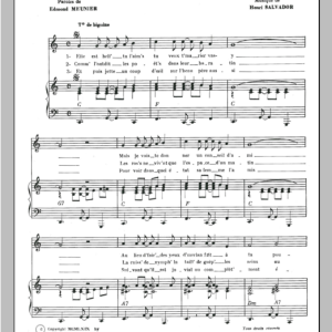 Henri Salvador Regarde Sa Mere Musik Noten - Piano & Vocal - 115515-0