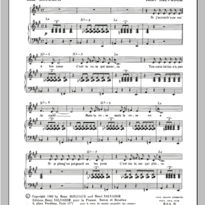 Henri Salvador Rose De Sang Musik Noten - Piano & Vocal - 115520-0