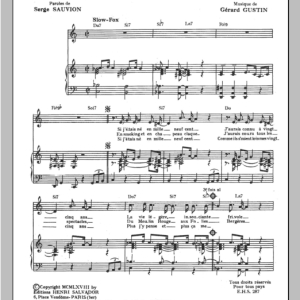 Henri Salvador Si J'etais Ne En 1900 Musik Noten - Piano & Vocal - 115523-0