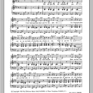 Henri Salvador Tout Ce Qui Fut L'amour Musik Noten - Piano & Vocal - 115551-0
