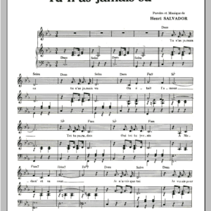 Henri Salvador Tu N'as Jamais Su Musik Noten - Piano & Vocal - 115561-0