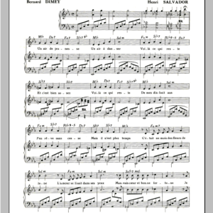 Henri Salvador Un Air De Jeunesse Musik Noten - Piano & Vocal - 115581-0