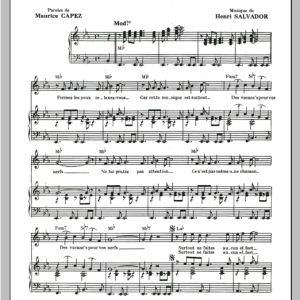 Henri Salvador Vacances Pour Vos Nerfs Musik Noten - Piano & Vocal - 115586-0