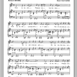 Henri Salvador Vivre Au Soleil Musik Noten - Piano & Vocal - 115589-0