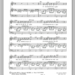 Henri Salvador Voyageur Musik Noten - Piano & Vocal - 115296-0