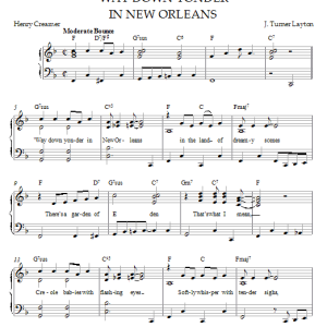 Henry Creamer and Turner Layton 'Way Down Yonder In New Orleans Musik Noten - Piano Solo - 21556-0