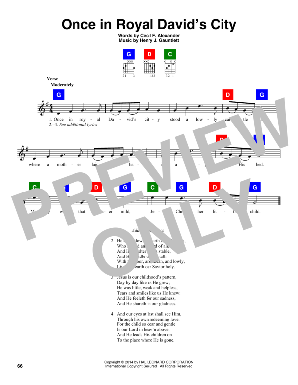 Henry J. Gauntlett Once In Royal David's City Musik Noten - ChordBuddy - 166601-0