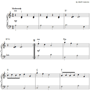 Henry Mancini Inspector Clouseau Theme Musik Noten - Piano Solo - 98798-0