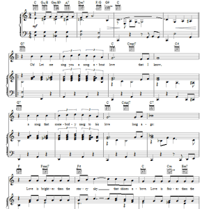Henry Mancini Song About Love Musik Noten - Piano, Vocal & Guitar Chords - 78211-0