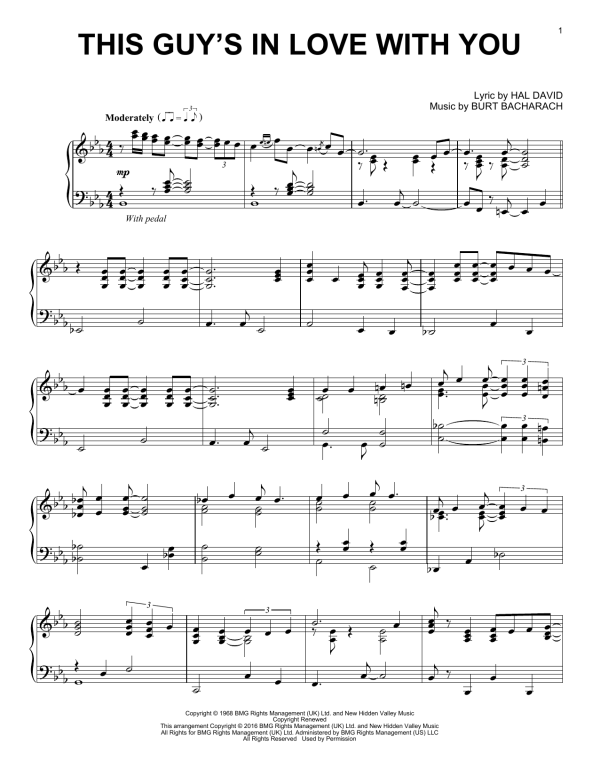 Herb Alpert This Guy's In Love With You Musik Noten - Piano Solo - 178226-0