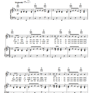 Herman's Hermits Can't You Hear My Heart Beat Musik Noten - Piano, Vocal & Guitar Chords - 94384-0