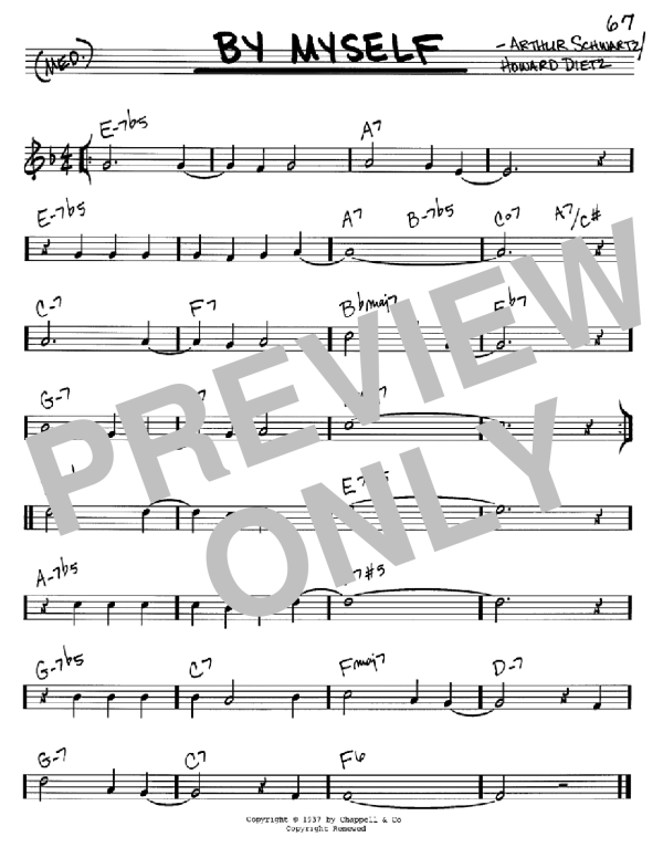 Howard Dietz By Myself Musik Noten - Piano, Vocal & Guitar Chords - 73316-0