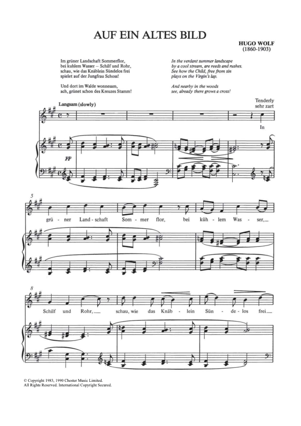 Hugo Wolf Auf Ein Altes Bild Musik Noten - Piano & Vocal - 121653-0