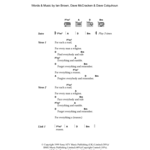 Ian Brown F.E.A.R. Musik Noten - Guitar Chords/Lyrics - 102290-0