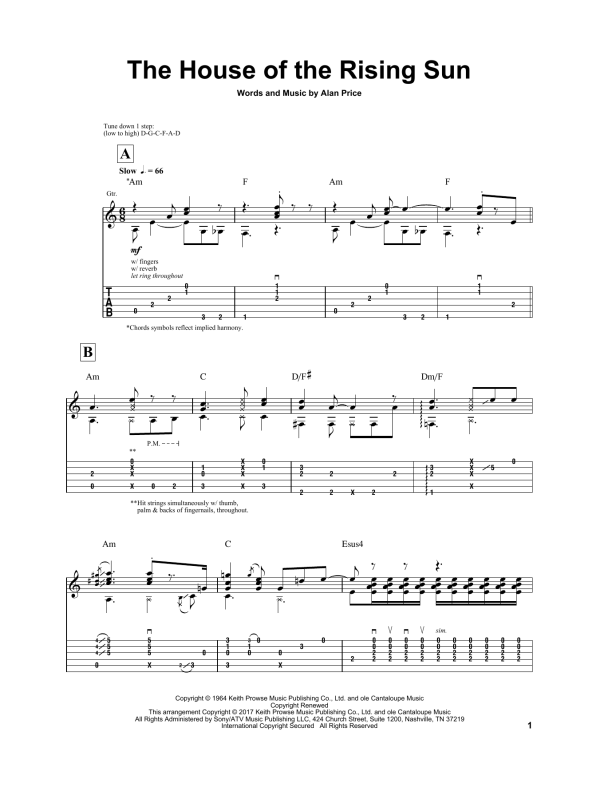 Igor Presnyakov The House Of The Rising Sun Musik Noten - Solo Guitar - 178023-0