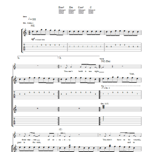 Interpol Pace Is The Trick Musik Noten - Guitar Tab - 39689-0