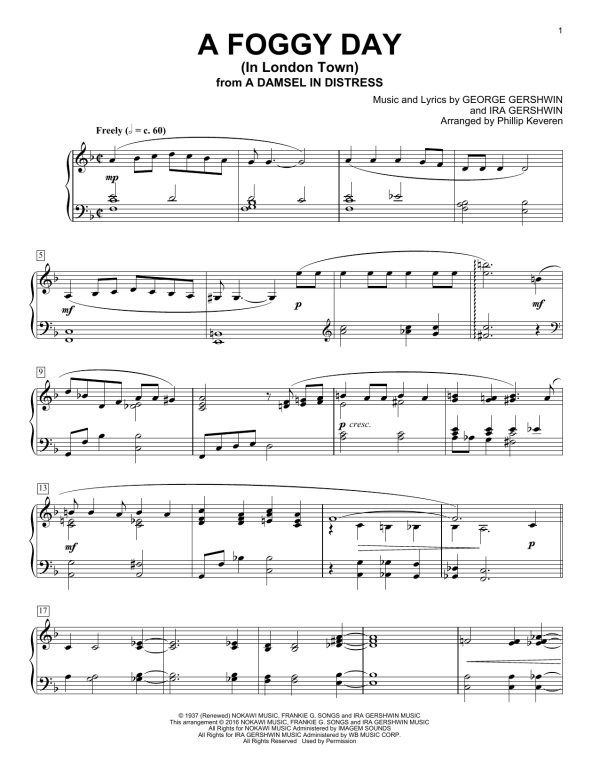 Ira Gershwin A Foggy Day (In London Town) (arr. Phillip Keveren) Musik Noten - Piano Solo - 164348-0