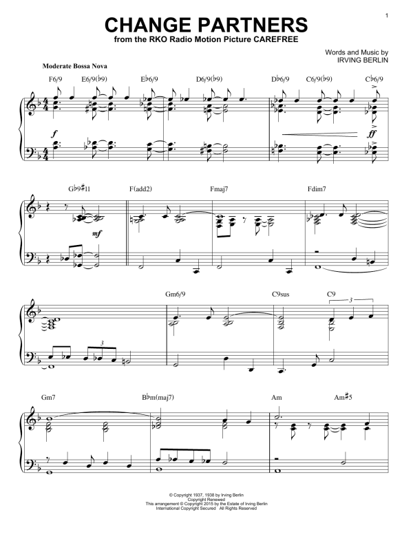 Irving Berlin Change Partners [Jazz version] (arr. Brent Edstrom) Musik Noten - Piano Solo - 158238-0