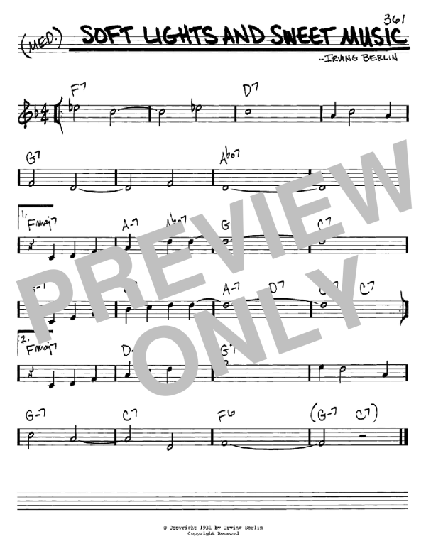 Irving Berlin Soft Lights And Sweet Music Musik Noten - Easy Piano - 77521-0