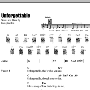 Irving Gordon Unforgettable Musik Noten - Piano, Vocal & Guitar Chords - 173895-0