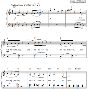 J. Fred Coots Santa Claus Is Comin' To Town [Jazz version] (arr. Phillip Keveren) Musik Noten - Easy Piano - 75740-0