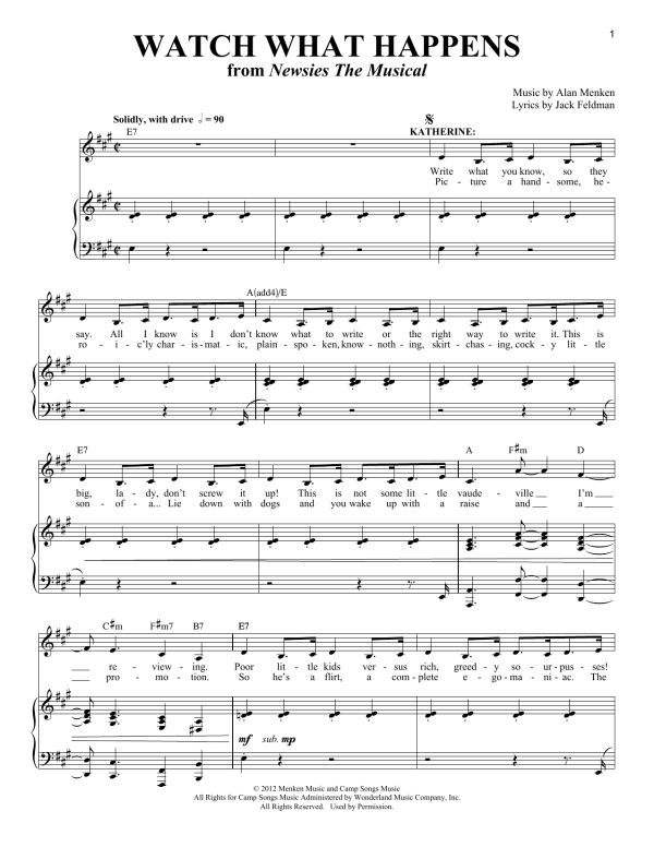 Jack Feldman Watch What Happens Musik Noten - Piano & Vocal - 175858-0