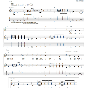 Jack Johnson Do You Remember Musik Noten - Guitar Tab - 51671-0