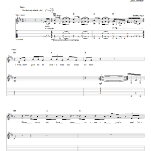 Jack Johnson Mediocre Bad Guys Musik Noten - Guitar Tab - 26114-0