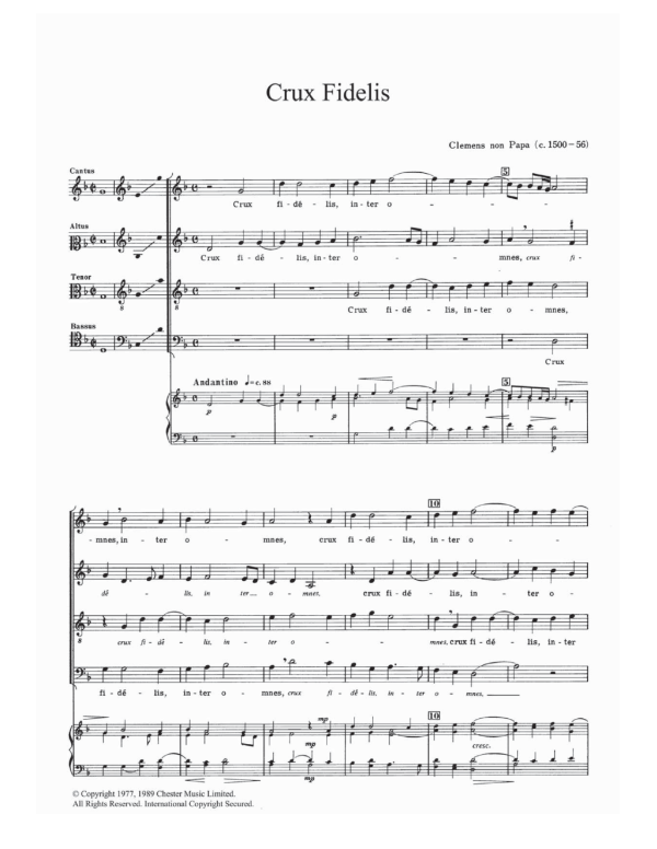Jacob Clemens Non Papa Crux Fidelis Musik Noten - Choir - 121922-0