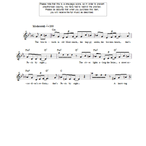 Jacques La Rue Paris By Night Musik Noten - Lead Sheet / Fake Book - 108194-0