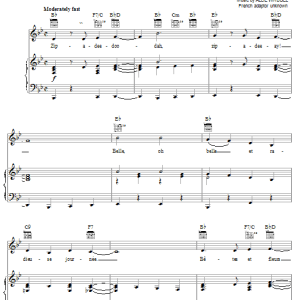 James Baskett Zip-A-Dee-Doo-Dah (from Song Of The South) [French version] Musik Noten - Piano, Vocal & Guitar Chords - 24895-0